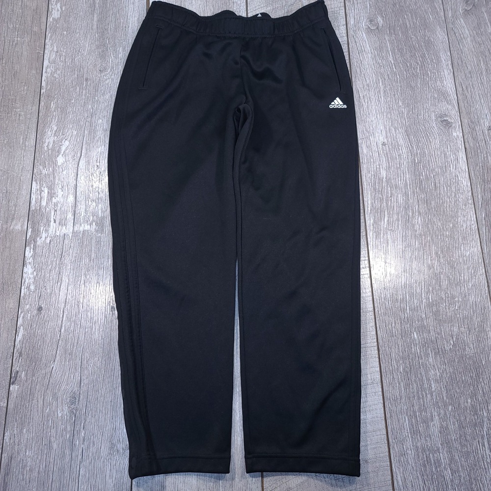 Adidas Tricot Snappant Pants Women Large Black Snap Button Side Tear Away
